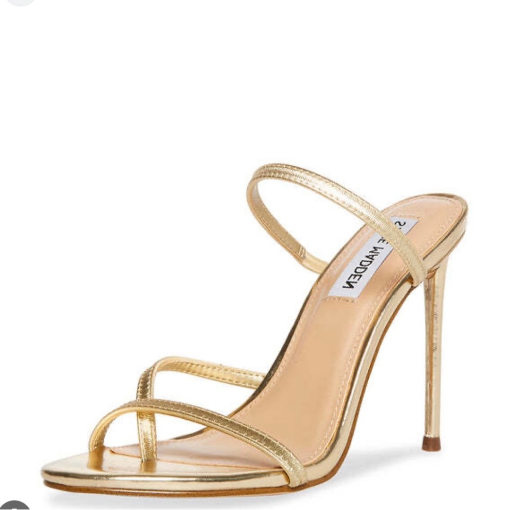 Steve Madden Bellezza Gold Ankle Strap Heel Size 11